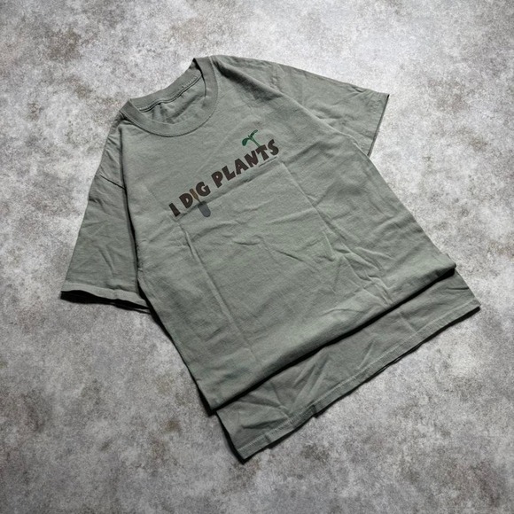 Vintage 2008 "I Dig Plants" Earth Sun Graphic Tee - Picture 1 of 5